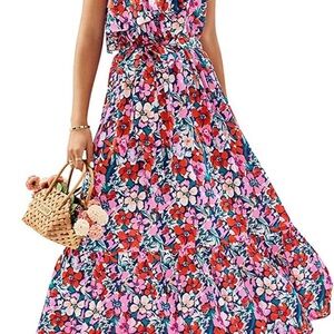 Floral Sleeveless Maxi Dress